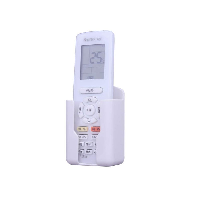 Xinally Pack of 2 Fashion Remote Control Holders Self Adhesive Wall Mount Air Conditioner Media Storage Racks Organizers (White) - Image 3